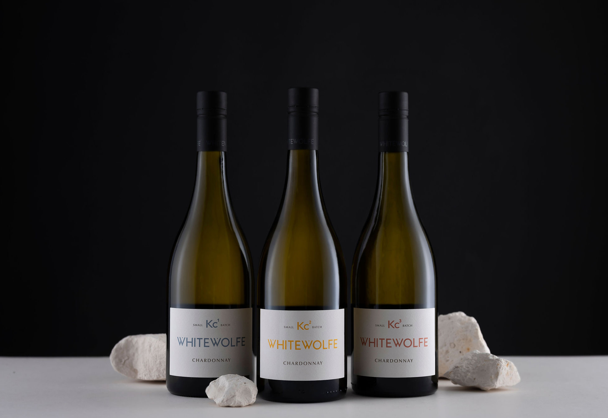 Whitewolfe Kent Vineyard English Chardonnay White Wine KC Series KC1, KC2 and KC3